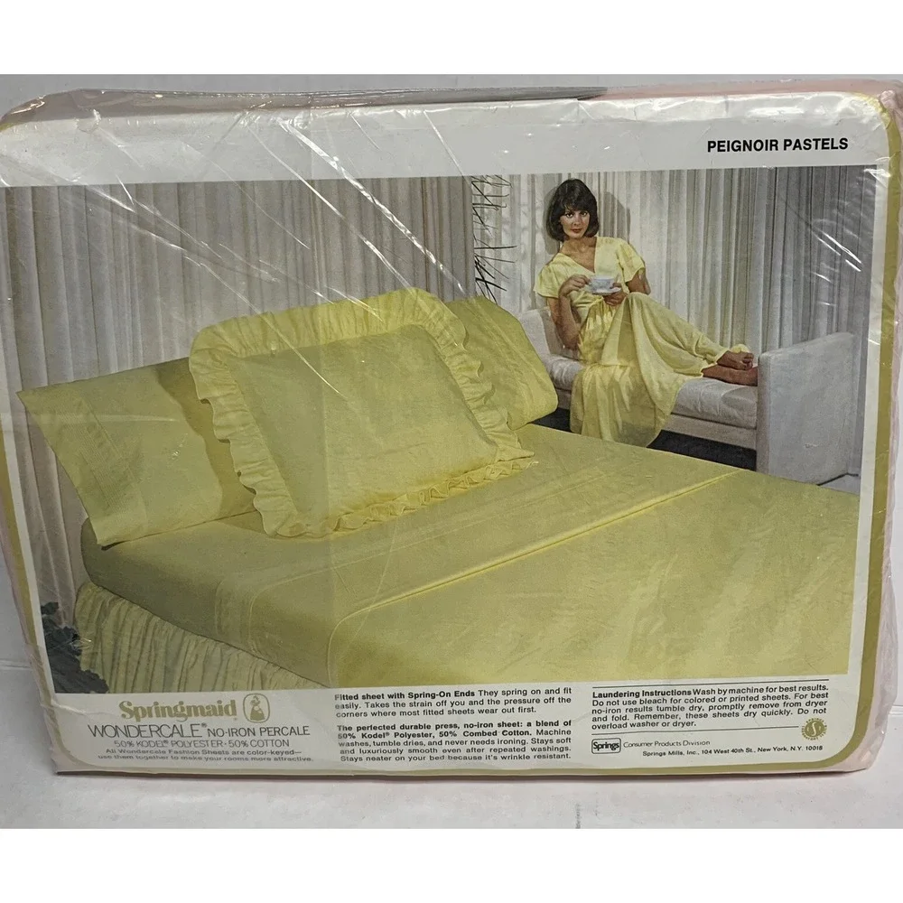 Vintage Springmaid Wondercale No Iron Percale Full Flat Sheet Soft Pink NOS NEW
